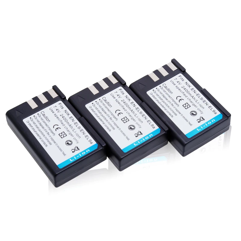 3 шт./лот 2400 мАч EL 9a 9E ENEL9 EN EL9 EL9a Аккумулятор для Nikon D3000 D40 D40x D5000 D60 цифровая