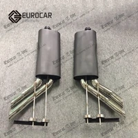 Серебристый Нержавеющая сталь W463 G класс g вагон глушитель советы G63 G65 G500 G350 B Стиль выхлопной системы выхлопные трубы с логотипом B - Цвет: Серебристый