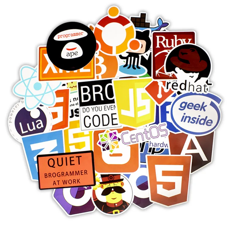 50 шт. языковая наклейка для программирования Java html-приложение программное обеспечение Наклейка s для гика DIY ноутбук Macbook компьютер телефон PS4