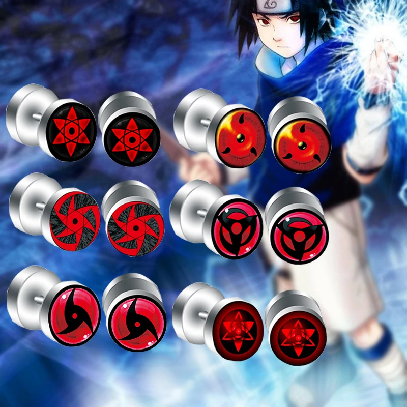 Наруто Sharingan Eyes Logo 12 шт./лот 1 2 мм/16 г Поддельные беруши и туннели для пирсинга