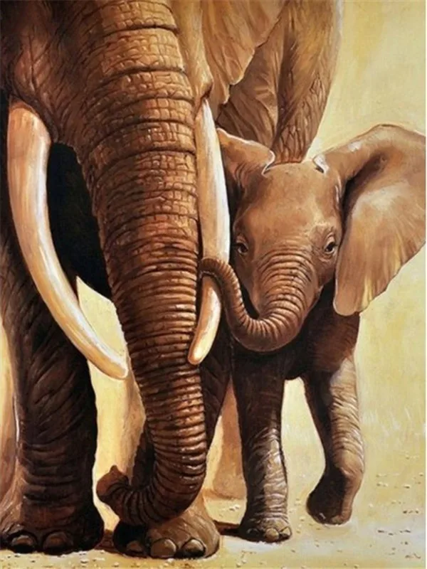 Y5352 Алмазная картина Huacan Elephant, полная квадратная Алмазная вышивка, распродажа, животные, сделай сам, вышивка крестиком, стразы, мозаика, подарок - Цвет: Y5352