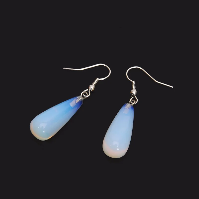 

1 Pair New Natural Stone Earrings Vintage Crystal Quartz Drop Earring For Women Girls Fashion Jewelry Gift