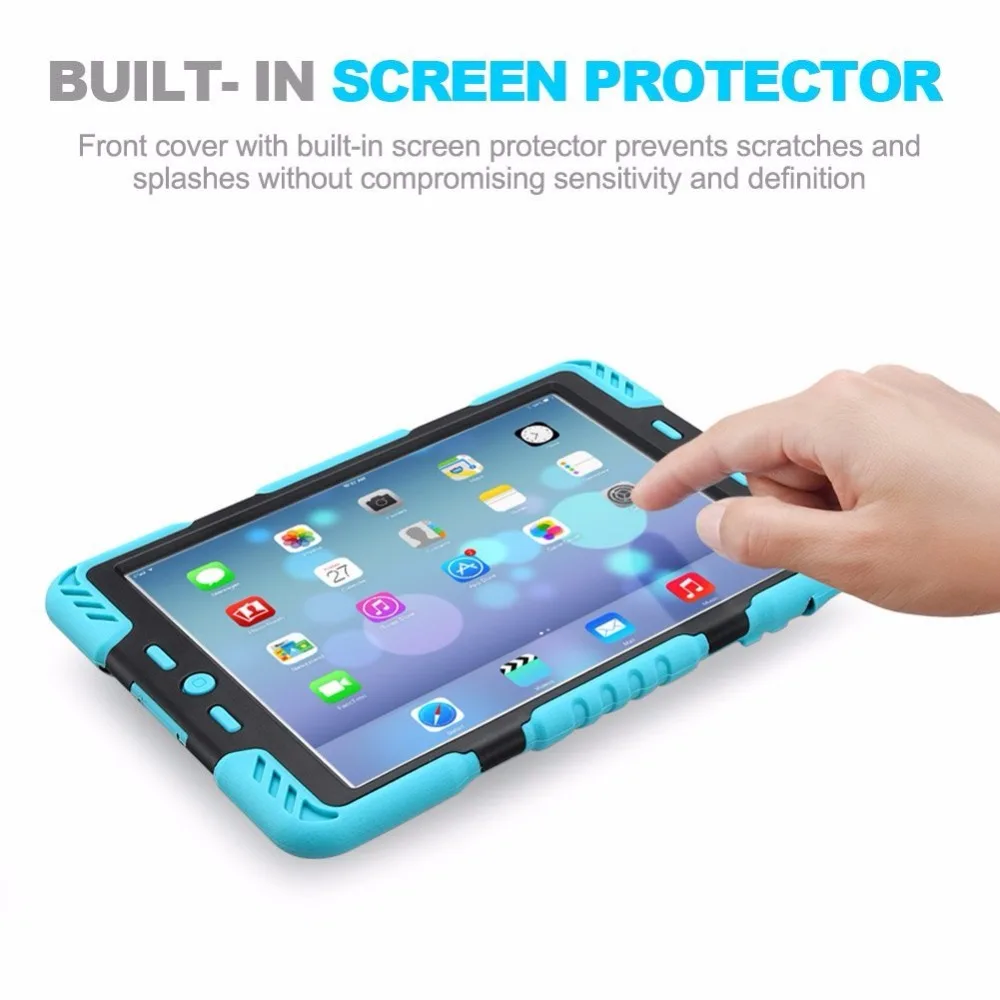 Чехол Pepkoo для Ipad 2/3/4, пластиковый чехол для защиты детей, сверхмощный двойной защитный чехол с подставкой и наклейкой для Ipad 4/3/2