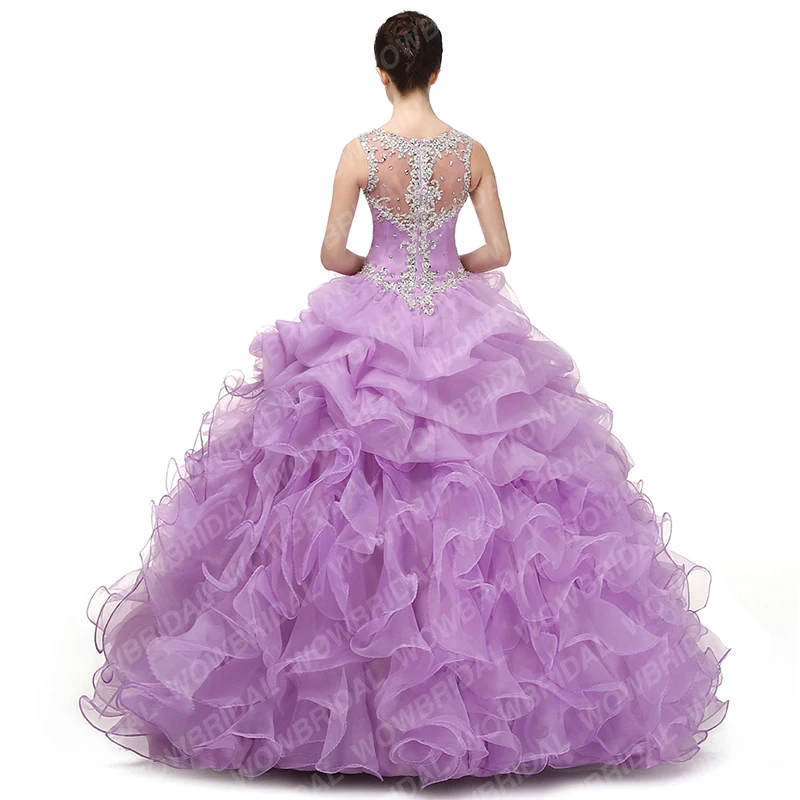 Wowbridal Изящные фиолетовое платье Кинсеаньера 2021 с украшением в виде кристаллов