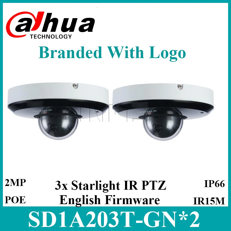 2 шт./лот Dahua SD1A203T-GN 2MP 3x ночное видение ИК Сетевая камера PTZ английской прошивкой
