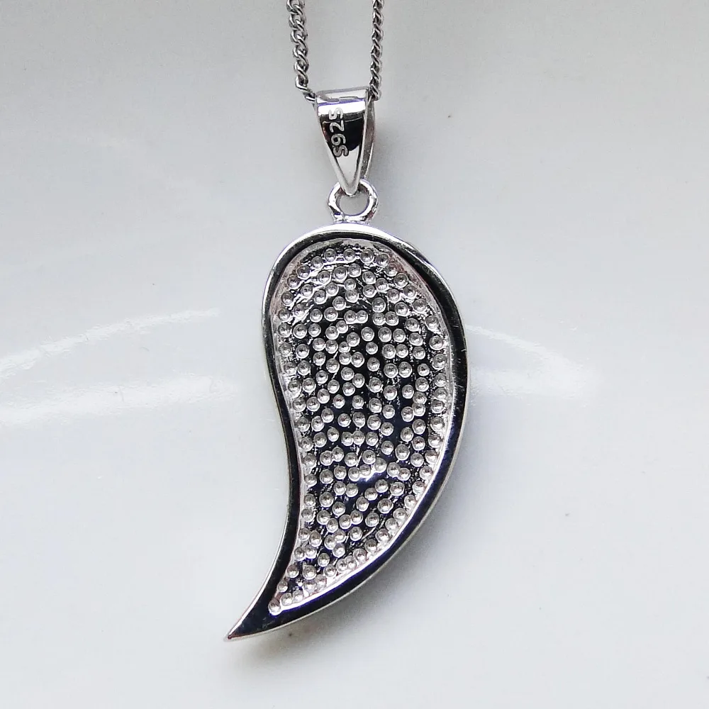 Новое поступление натуральный подвеска larimar 925 пробы серебряная подвеска larimar s; подвеской листьями Опал Подвески для женщин без цепи