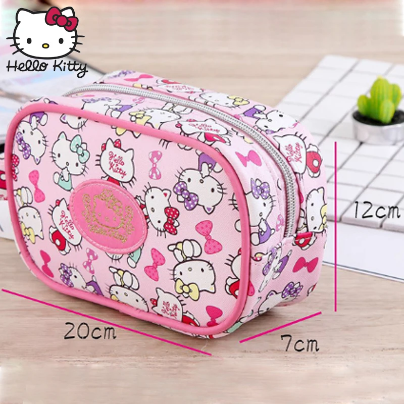Hello kitty Женская сумка для девочек косметичка кошелек сумка с персонажем мультфильма сумка для леди мыть плюшевый Кошелек дорожный макияж Органайзер ванная комната