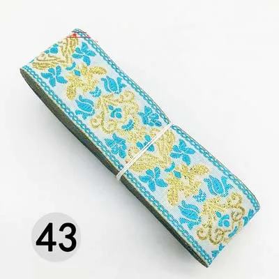 43 7 м/лот, тканая жаккардовая лента шириной 3,3 см, отделка геометрическим тотемным узором для штор и аксессуаров одежды, кружевная ткань HB188 - Цвет: 43