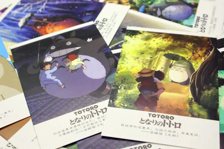 36 шт./упак. Miyazaki Totoro; поздравительная открытка Почтовые открытки на день рождения с буквенным принтом конверт подарочный набор карт открытка