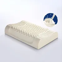 Ventilated Dunlop 100% Natural Latex Massager Contour Pillow With Inner Polyester Inner Cover and  Bamboo Fiber Out Cover