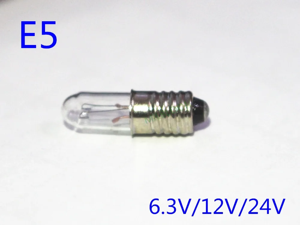5 шт. E5 лампы 6,3 v светильник лампочка E5 12V Индикатор светильник лампочка E5 24V Лампочка для инструмента