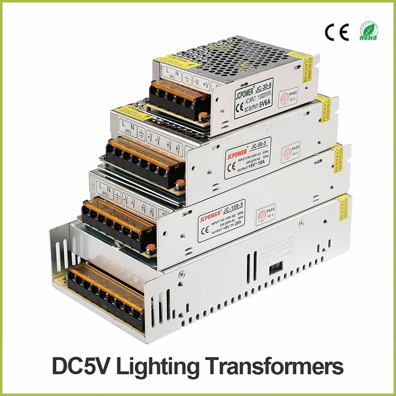 DC 5V 12V 24V 36V Светодиодные ленты модуль Питание к переменному току 110 V-220 V 1A 2A 3A 4A 5A 6A 8A 10A 15A 20A 30A 40A 50A 60A трансформатор