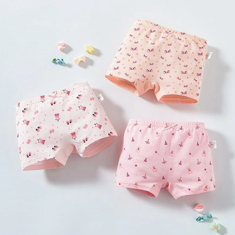 3 шт./партия нижнее белье для девочек Хлопковое детское с плоским углом детские