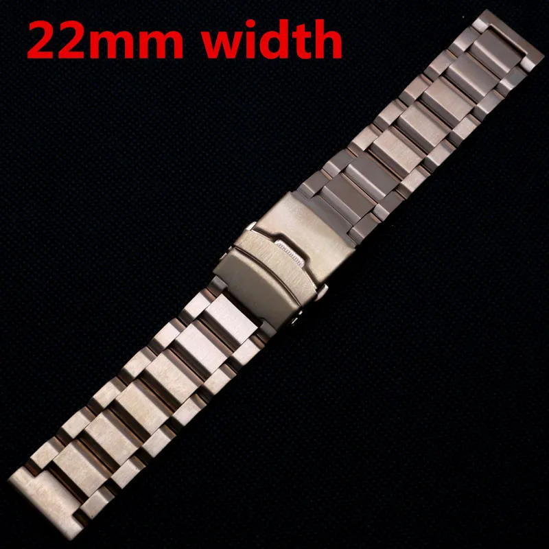 

22mm Rose Golden Watchband Watch Male Strip Solid Stainless Steel Bracelet Strap For Hours GD015922