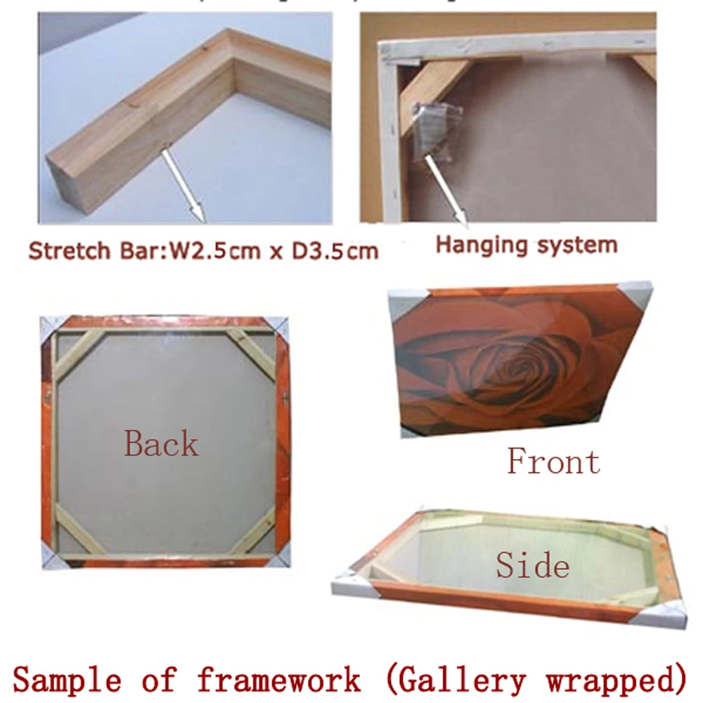 Галерея завернутый носилки бар рамки для масляной живописи и холст печать