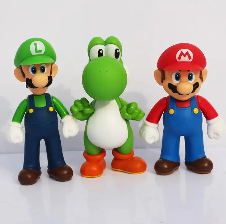 3pcs/set Super Mario Bros figures Toys Goomba Luigi Koopa Troopa Mushroom PVC Action Figure Model Blocks Dolls | Игрушки и хобби