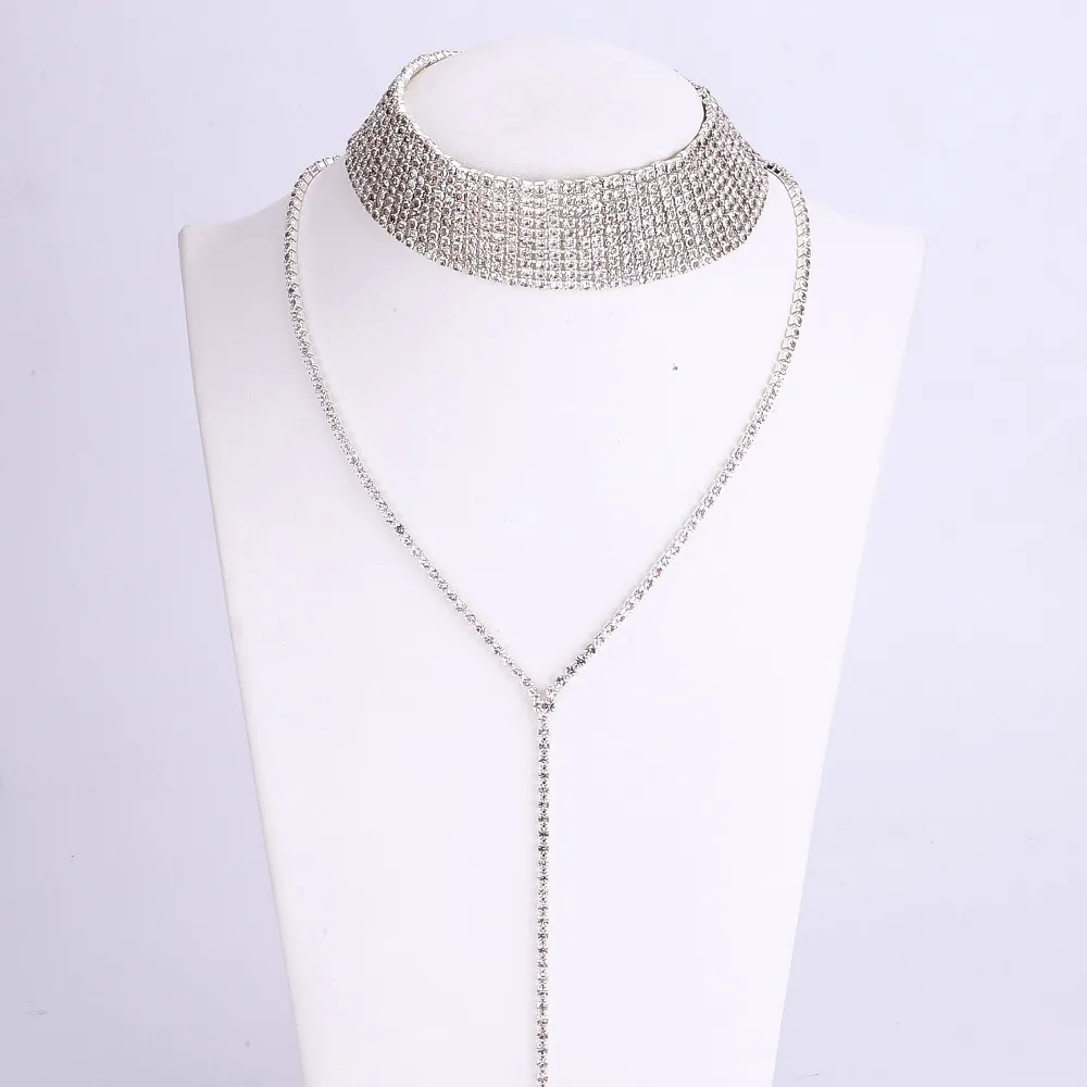 Crystal choker ожерелье 2017 роскошный заявление chokers ожерелья для женщин модный