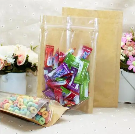 100 шт. прозрачные пакеты из крафт-бумаги на молнии с молнией | Дом и сад