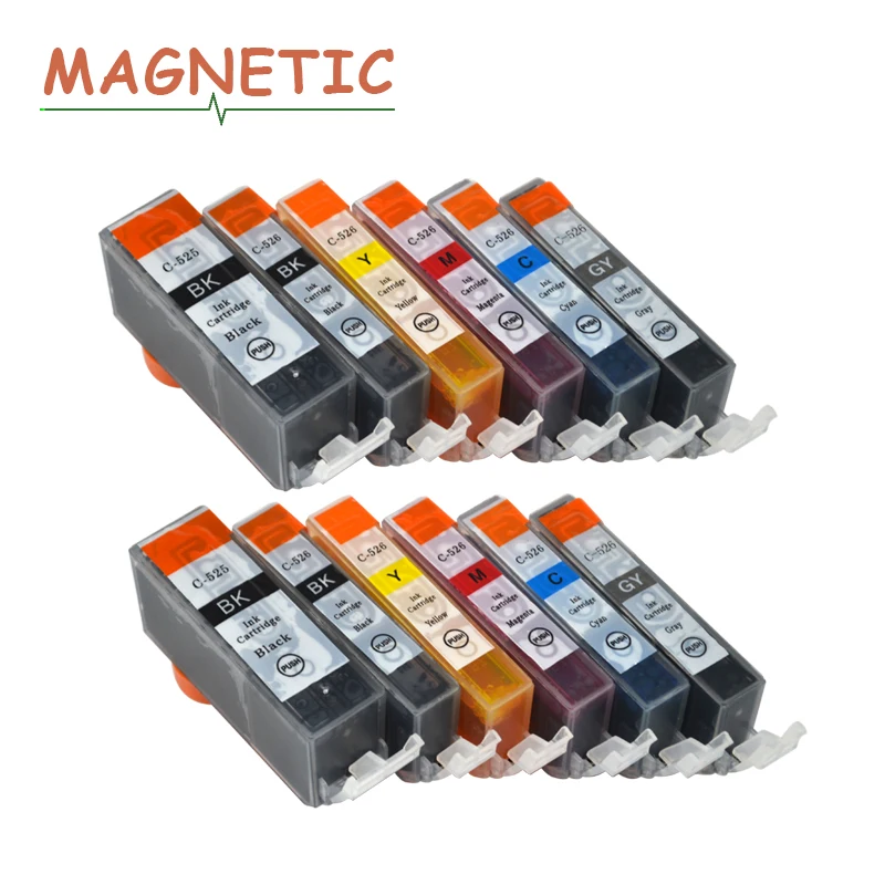 12 шт. магнитные совместимые картриджи для canon PGI525 CLI526 PIXMA MG6150 MG6250 MG8150 MG8250 принтер pgi