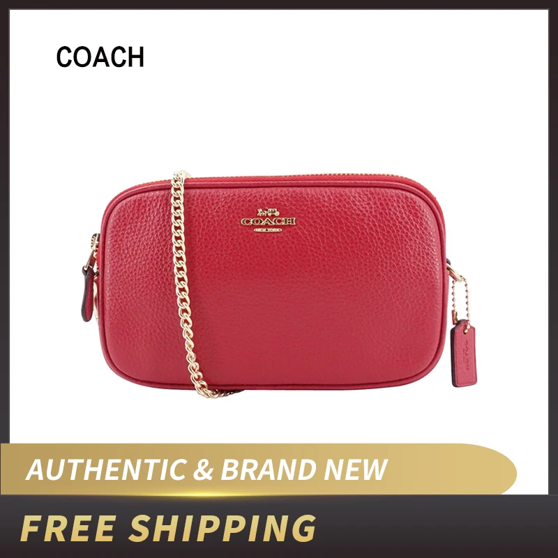 Сумка-Кроссбоди COACH F72490 с двойной застежкой-молнией из кожи | Багаж и сумки