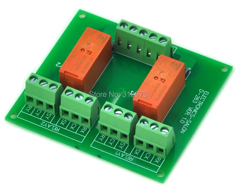Пассивный бистируемый/фиксируемый 2 DPDT 8 Amp модуль реле мощности версия 12 В RT424F12|8