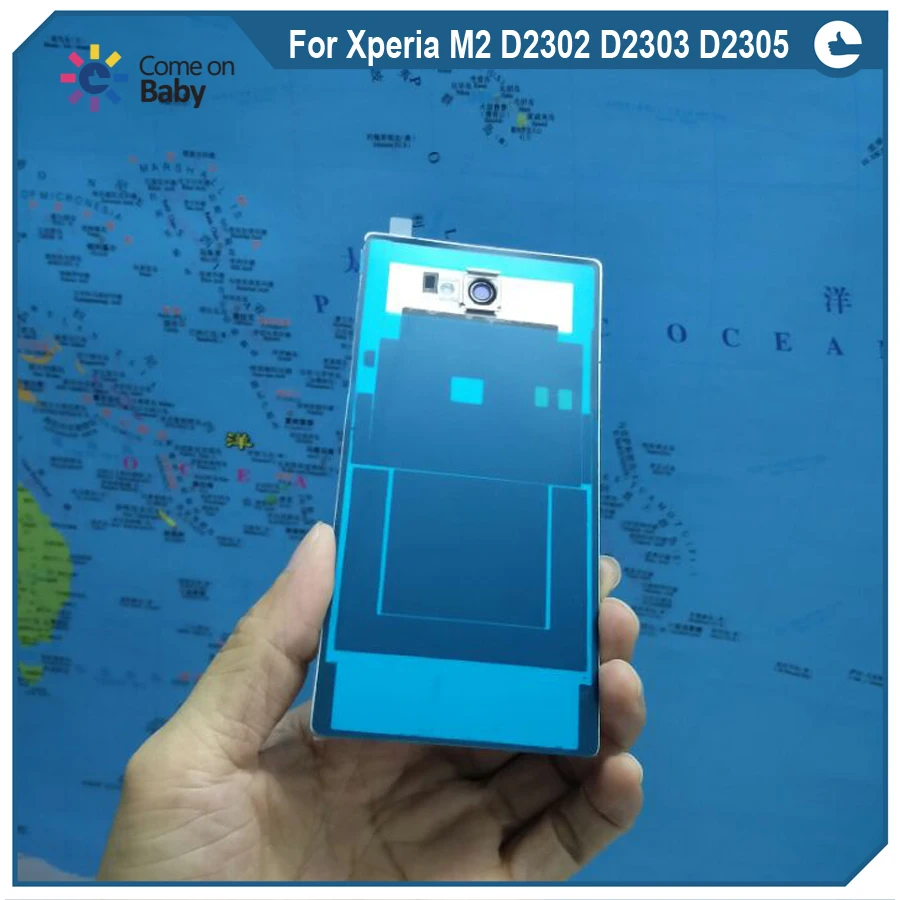 Задняя Крышка аккумуляторной батареи для SONY Xperia M2 D2302 D2303 D2305 задняя крышка