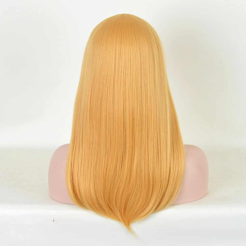 3108 Xi. Пружинный парик fman Rocks с длинными прямыми Омбре коричневыми и челкой