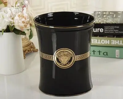 C2 Desktop Paper holder Ceramic Waste bin Garbage bin Waste basket Trash can File holder Office Organizer Office decorations - Цвет: C2