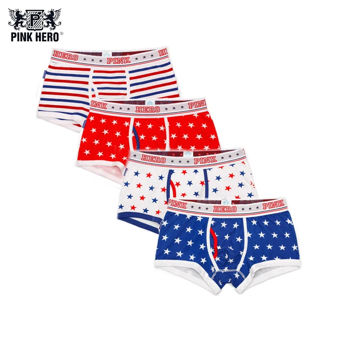 4pcs as show 4 шт./лот, упаковка, розовые мужские боксеры, мужское нижнее белье, хлопок, Cueca, удобные, с мешочком, мужские шорты, классические, в клетку, с шариками, в горошек - Цвет: 4pcs as show