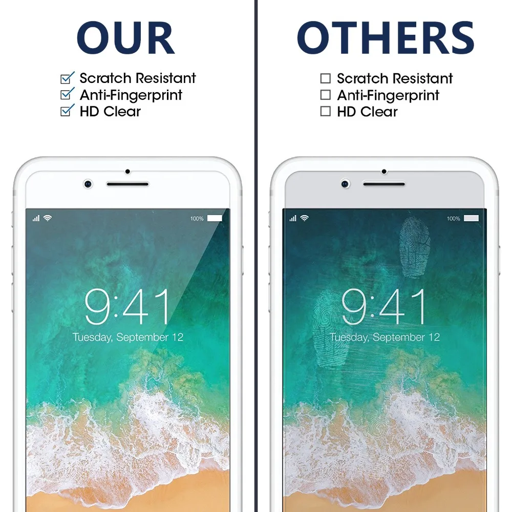 Защитная пленка из закаленного стекла с изогнутыми краями для iPhone 6 plus 6s 7 8