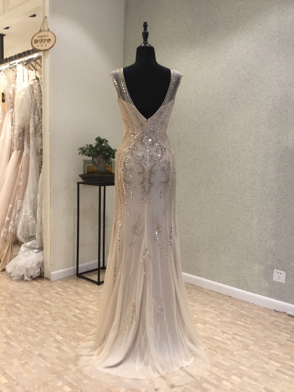vestido de noche New Shining 2020 Scoop Cap Sleeve Floor Length Beading Tulle Mermaid Long Prom Dresses Evening Gowns