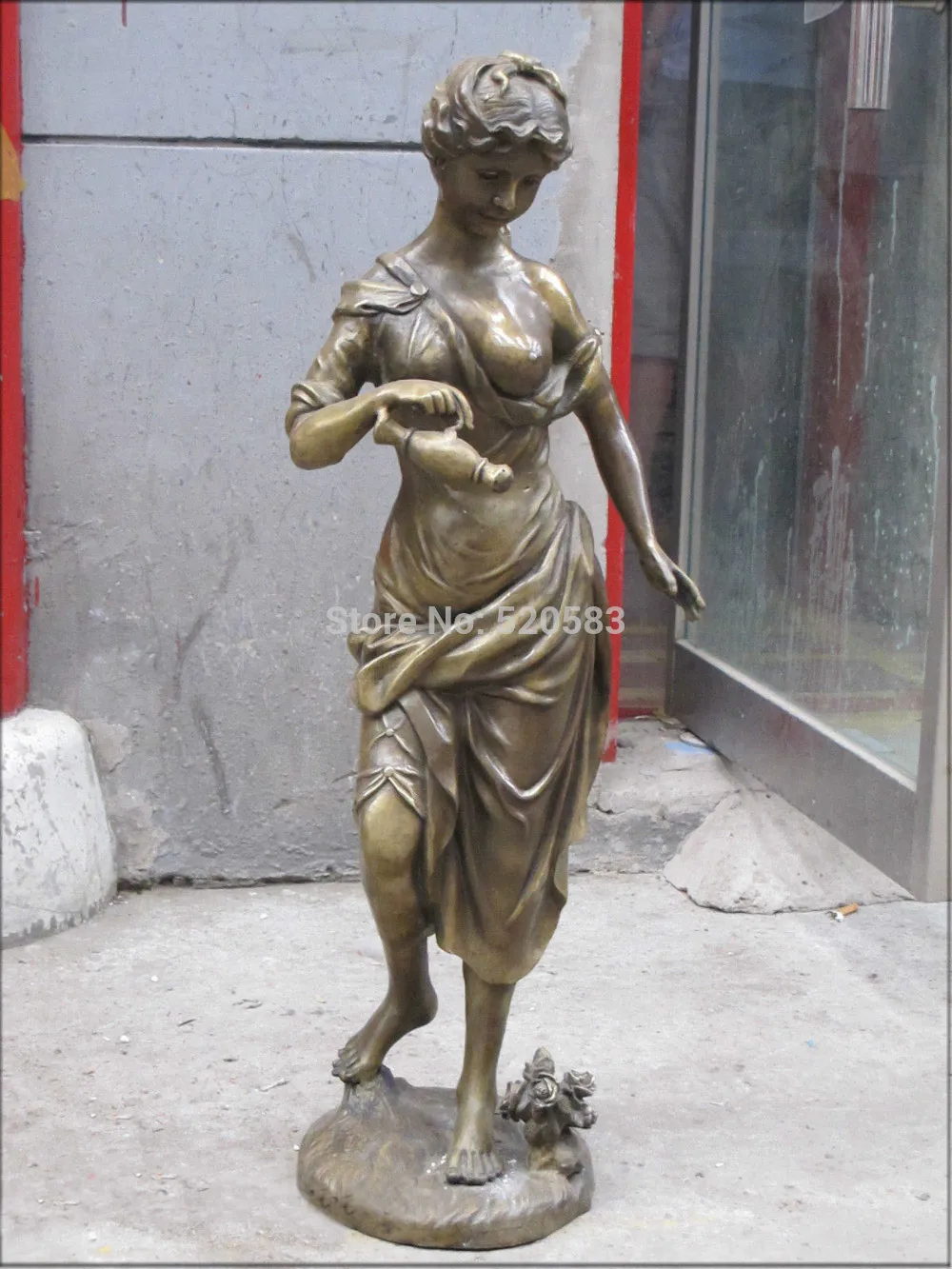 31 &quotЗападное искусство бронзовое Скульптурное платье Обнаженная Белль