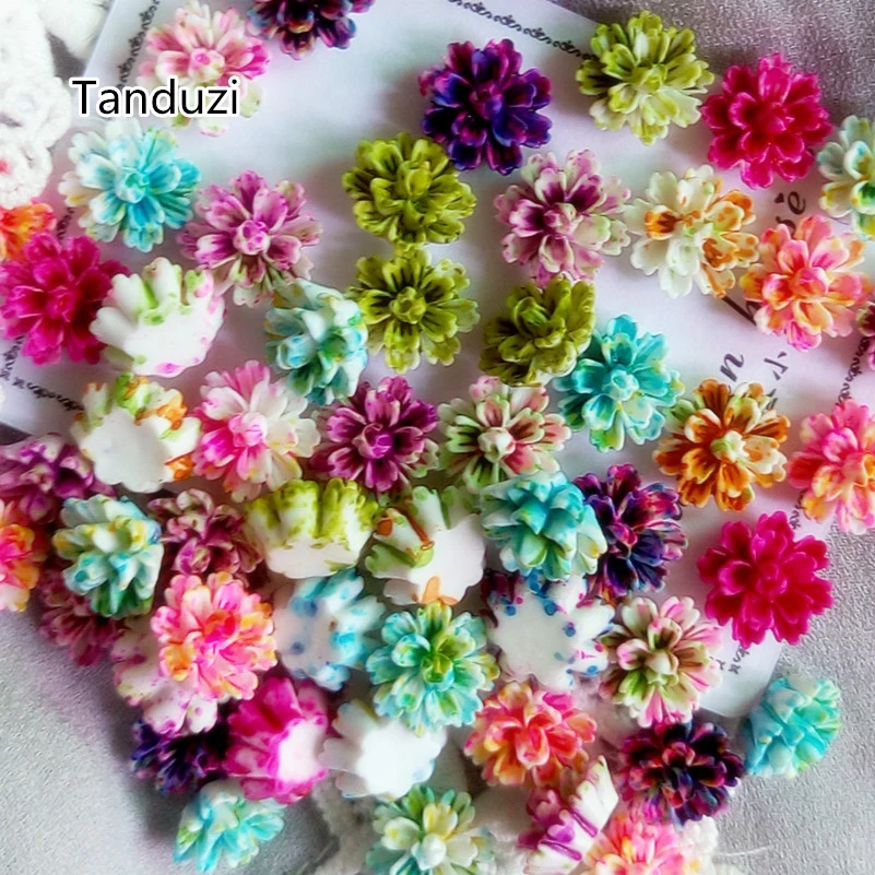 Tanduzi 100 шт. красивые разноцветные Многослойные маргаритки цветы из смолы с