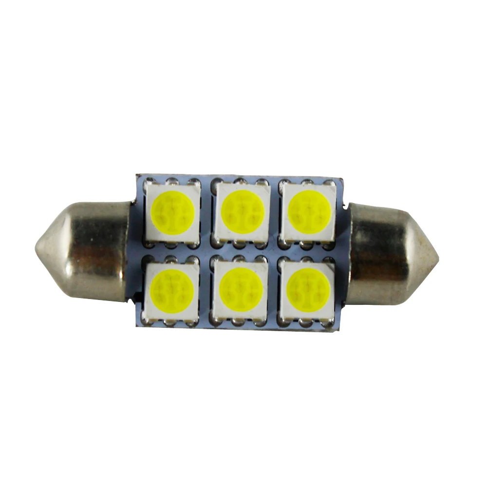 4 шт. белый 36 мм 6 светодиодный 5050 SMD купольная гирлянда для интерьера автомобиля