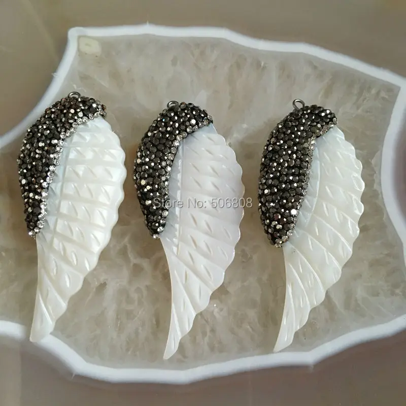 3 шт. Подвески в виде натурального ракушка-крылья резная подвеска кости с