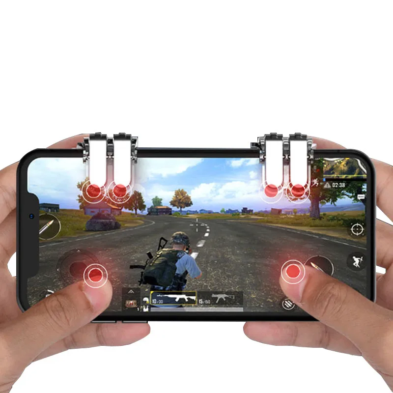 PUBG мобильной игры телефон геймпад контроллера игр джойстик шесть пальцев рычажного механизма триггер огонь Кнопка Aim ключ Shooter