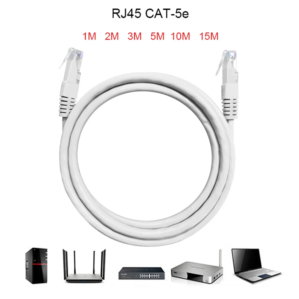 

1/2/3/5/10/15 M CAT-5E RJ45 Ethernet LAN Network Cable With Standard RJ45 Network Cable Interface For Computers And Switches