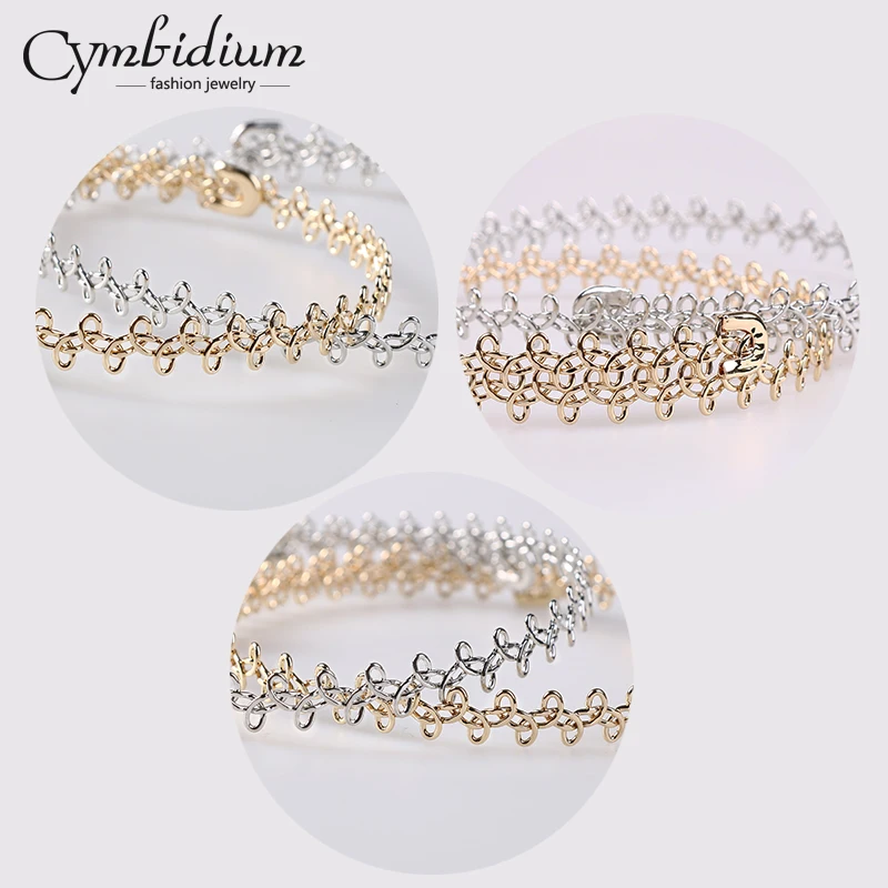 2017 Мода Металлические Крутящий Момент Золотой Пересек Чокеры Ожерелье Ювелирных