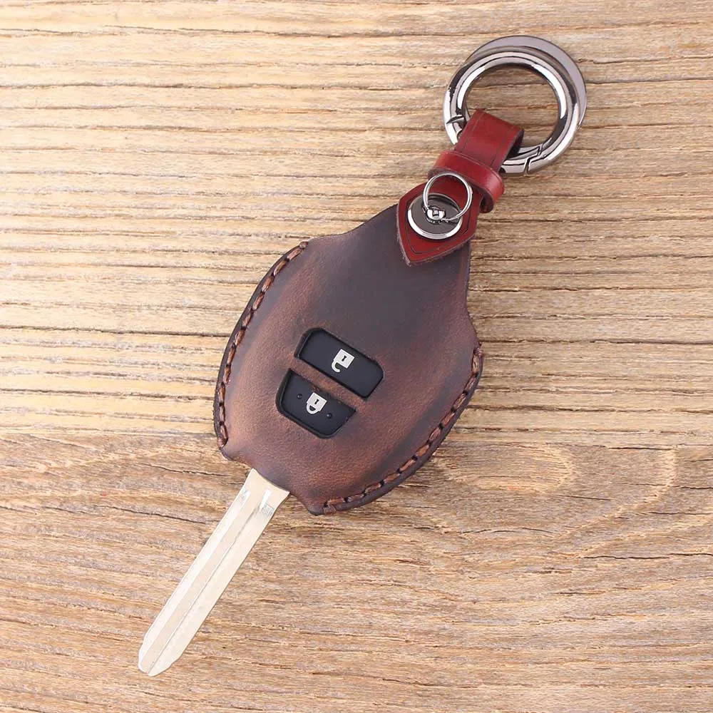 Кожаный брелок KEYYOU для Toyota Corolla Camry Reiz новинка Vios RAV4 корона чехол ключа 2 кнопки