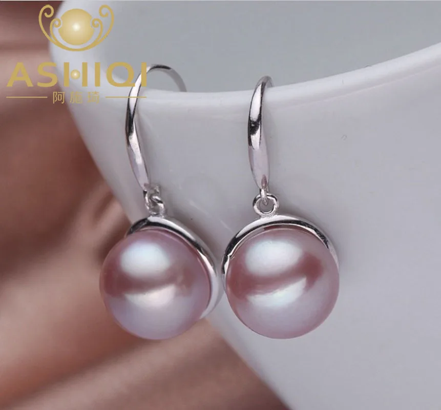 Женские серьги ASHIQI из натурального белого пресноводного жемчуга серебра 925 пробы