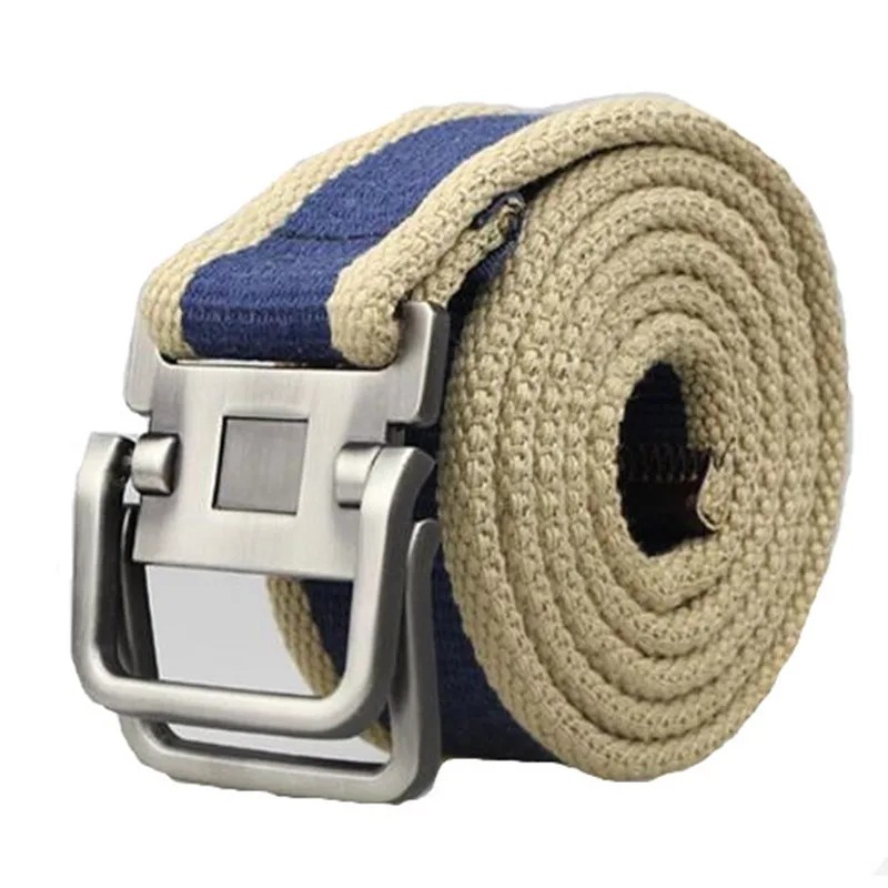 Мужской ремень с двойным кольцом и пряжкой утолщенный тканевый пояс для военных
