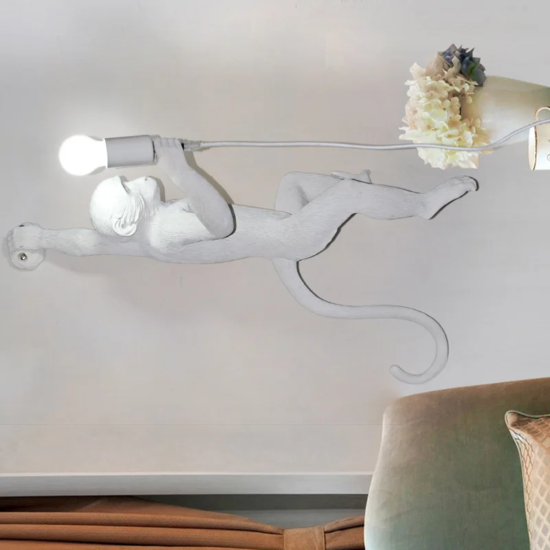 Настенные светильники в скандинавском стиле с изображением обезьяны креативное