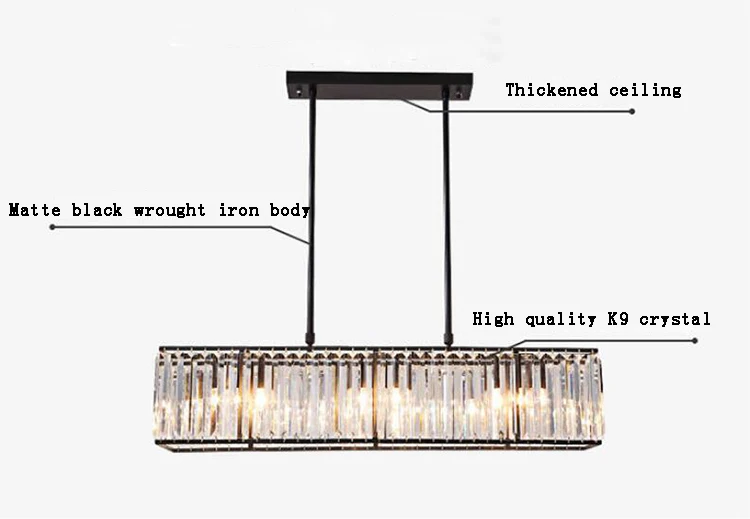 Jmmxiuz 3-light американская винтажная Ретро хрустальная люстра освещение для столовой Ресторан подвесной железный стержень подвесной светильник
