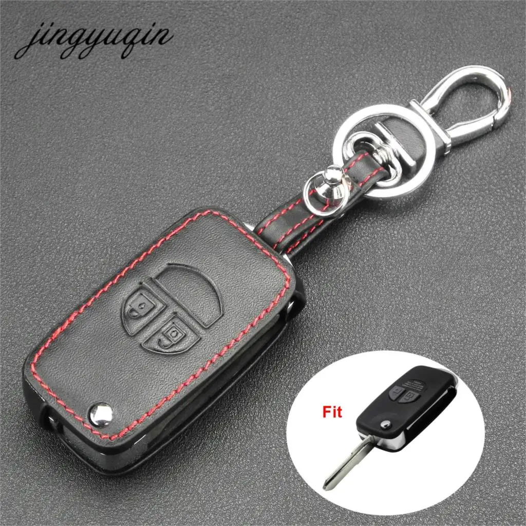 Кожаный чехол jingyuqin для Suzuki Swift Grage Vitara Alto Remote с 2 кнопками модифицированный