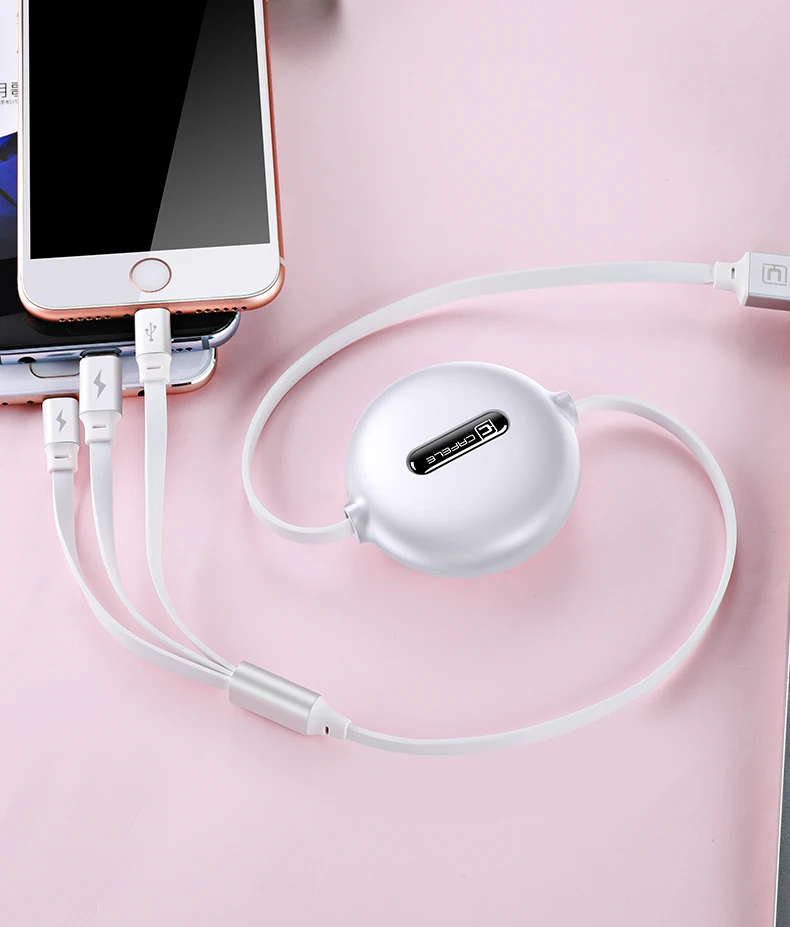 Cafele 3 в 1 USB зарядное устройство type C Micro USB кабель для iPhone 7 8 type-c зарядный кабель 120 см 3A кабель для быстрой зарядки для samsung
