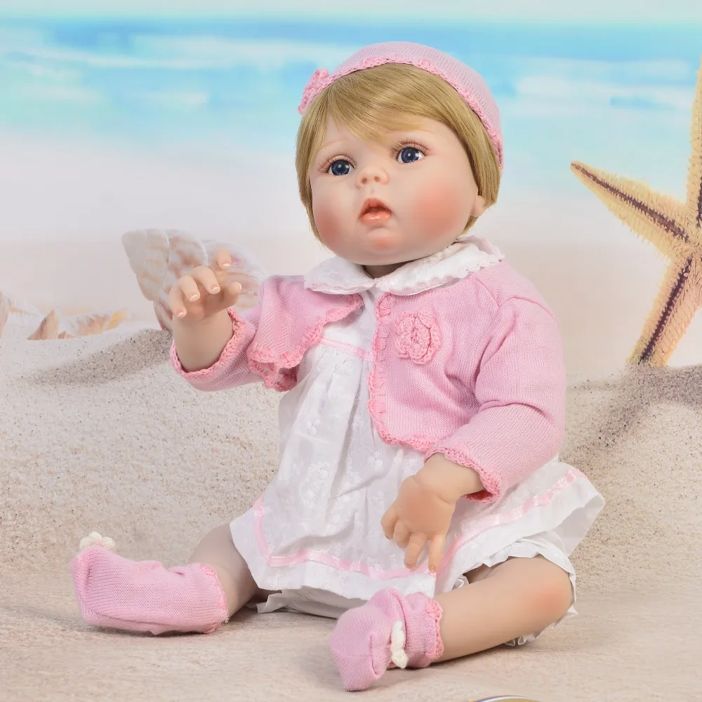 55 см Bebe живой reborn кукла Блонд Волосы девочка Младенцы силиконовые виниловые
