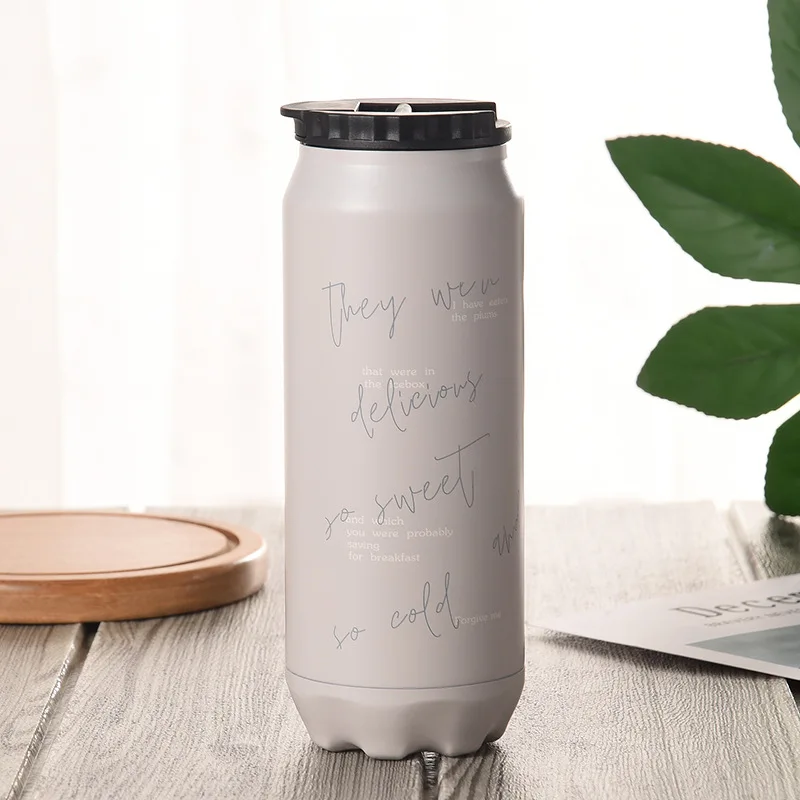 light Gray 500 мл Термос, креативные банки, термос из нержавеющей стали, Термокружка contigo, Изолированная бутылка, кружка для путешествий, кофейная термо - Цвет: light Gray