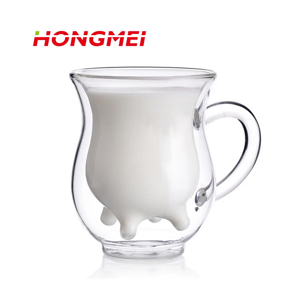 Cow cup Термостойкая стеклянная чашка с двойными стенками, термос для молока/кофе/чая, бокал для вина, кофе/коровья чашка, посуда для напитков - Цвет: Cow cup