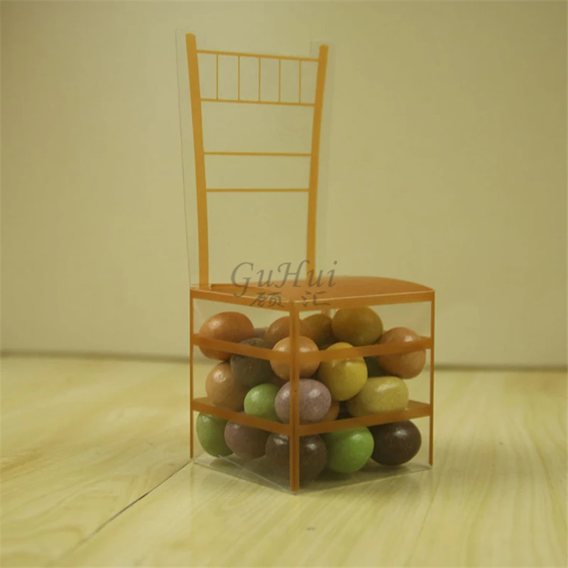 DIY креативный прозрачный ПВХ золотой стул конфетная коробка День рождения