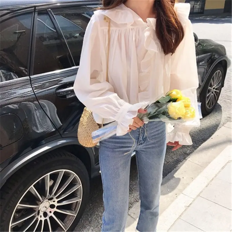 Hzirip Women Blouses New 2019 Spring Summer Fashion Long Sleeve Blouse Cardigan Shirt Tops Solid Shirts Clothing Blusas | Женская одежда